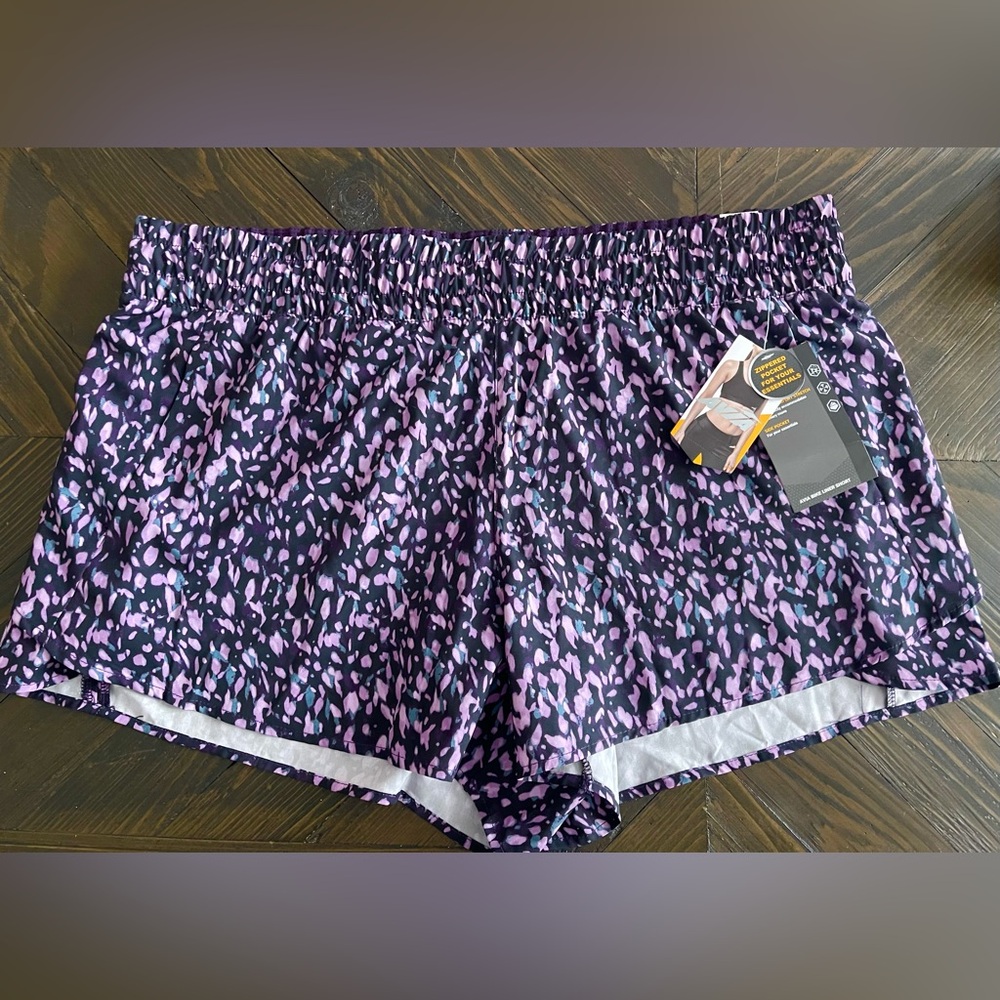 Avia Purple Patterned Athletic Shorts